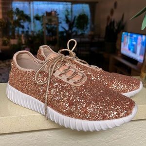 Forever Rose Gold Glitter Sneakers